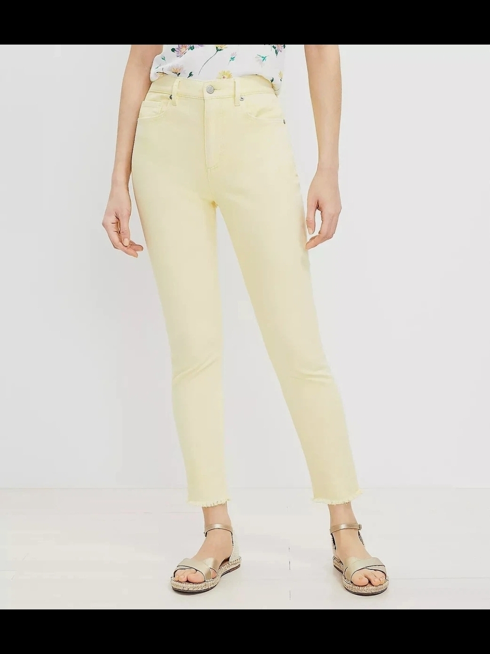 LOFT Pale Yellow Ankle Slim Jeans